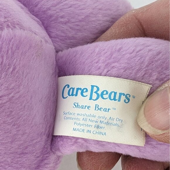 Care Bears Share Bear Plush Purple Lollipop 7" Stuffed Animal Toy 2004 - Picture 4 of 6